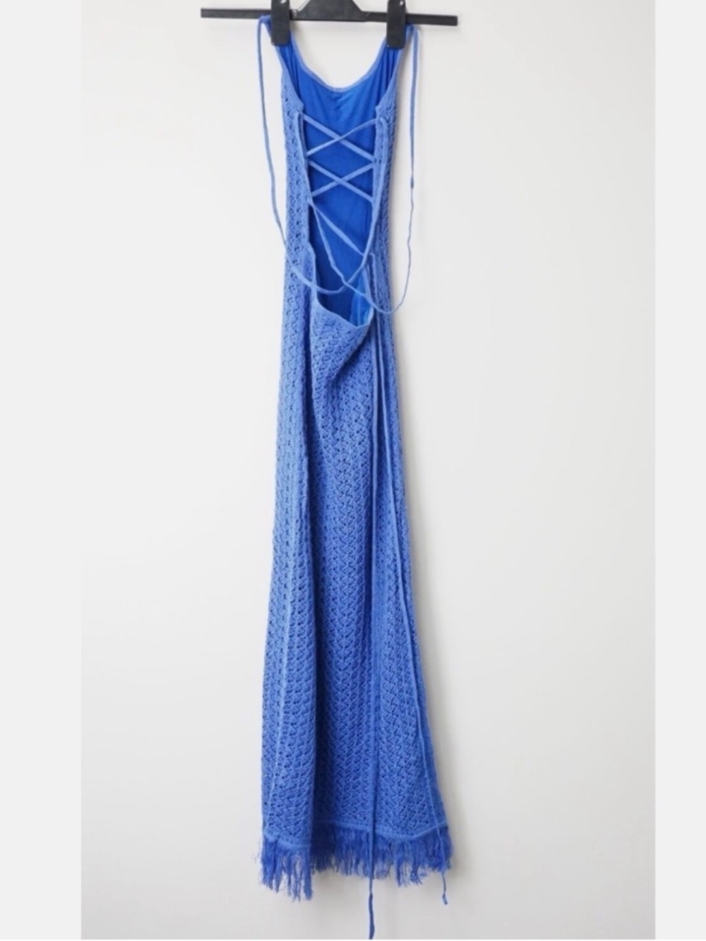 NWT - Capittana Ali Blue Knitted Maxi Crochet Dress - Size M/L - Picture 6 of 15
